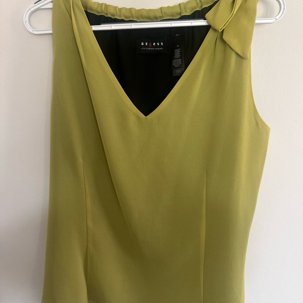 Axcess Chartreuse Sleeveless Blouse